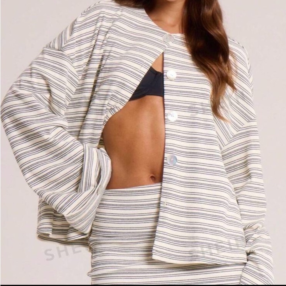 Missguided Striped Button-Up Cardigan